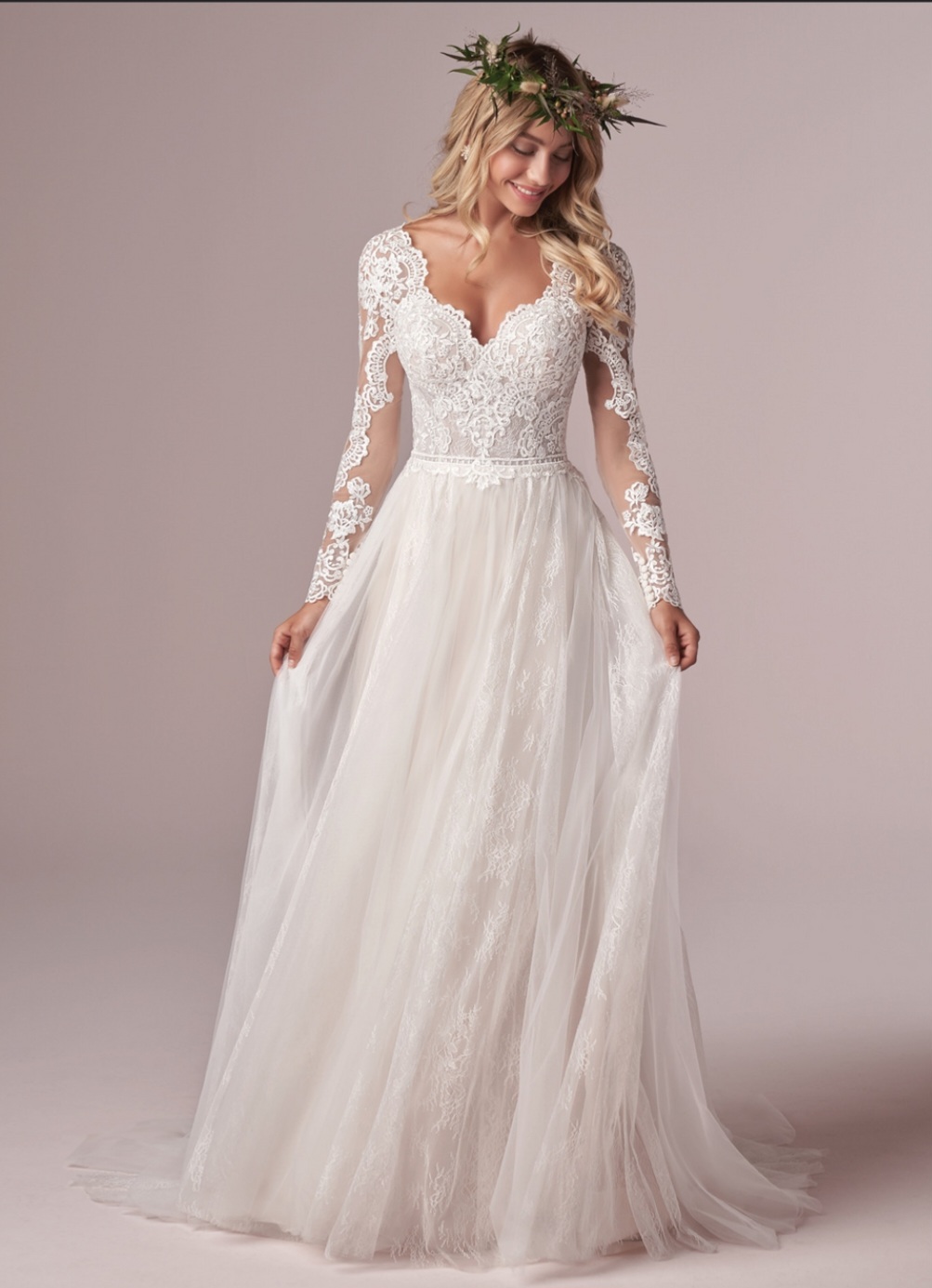 Brudekjolen med ærmer 