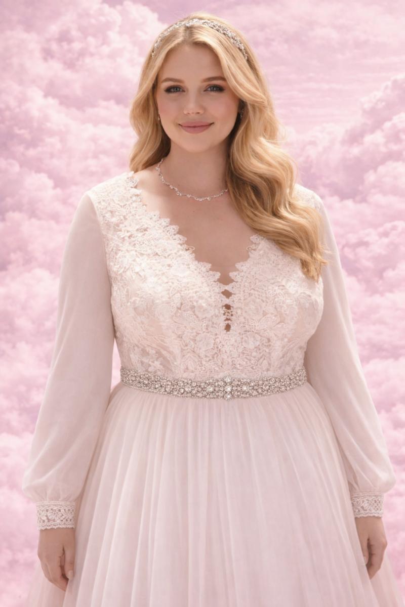 Ålborg brudekjole med flagermus ærmer boho 