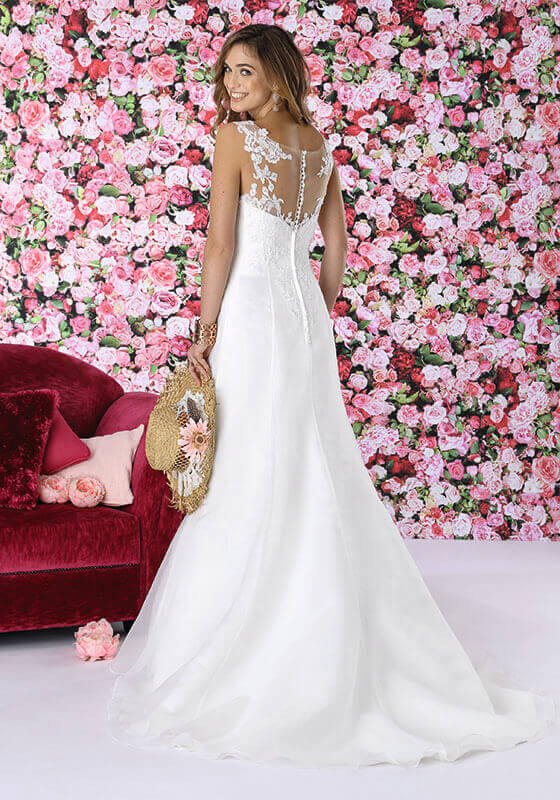 Tres kjole med strop blonder lukket ryg med knapper nedsatte kjoler