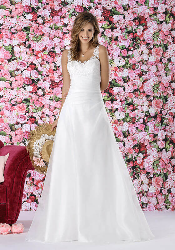 Tres kjole med strop blonder lukket ryg med knapper nedsatte kjoler